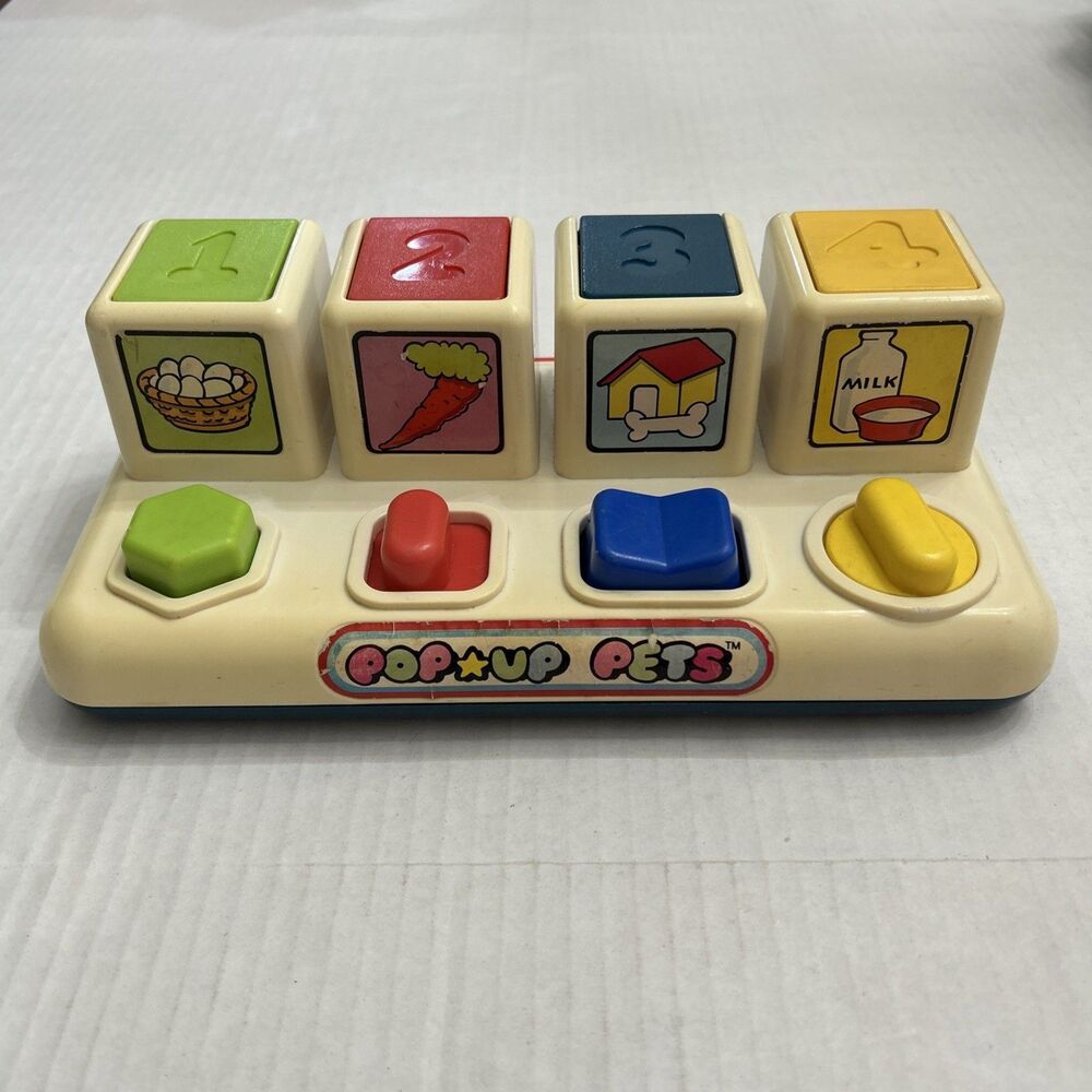 Vintage Pop Up Pets Activity Toy Animals Shelcore 1984 Pop Up Baby Toy